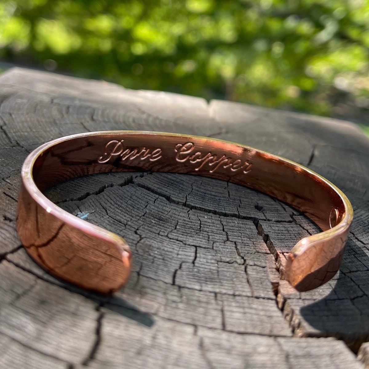 'The Classic' Solid Copper Cuff Bracelet w/Magnets (#copper010)