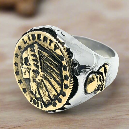 quarter eagle hobo coin ring