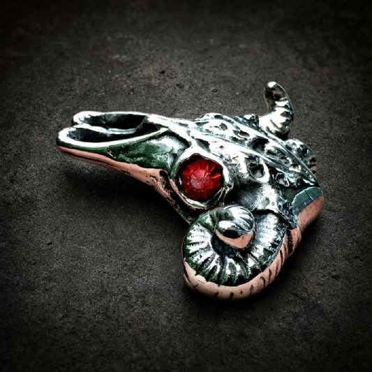 Ramble On' Big, Bold & Heavy Ring w/Red Eyes - 316L stainless steel unisex jewelry (R0501)