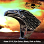 Bird of Prey Ring - Big, Heavy & Solid Ring With Large Beak and Ruby, Pink or Black Eyes (3 colors to choose from)
