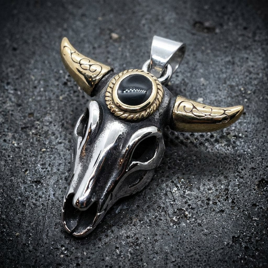 Regal Bull Horns Pendant (#p090)