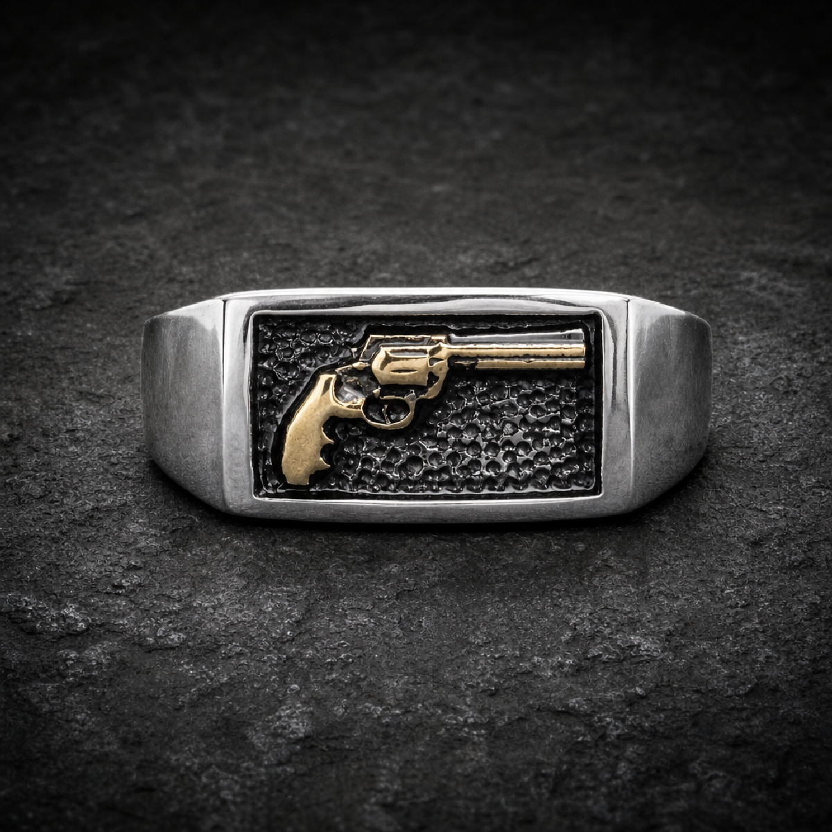 Revolver Signet Ring – HardKnocker Stainless Steel - 316L stainless steel unisex jewelry (R0869)