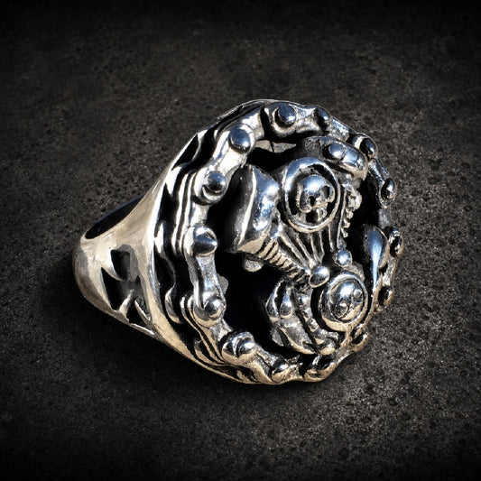 Riders on the Storm - Big, Bold & Heavy Motorcycle Engine Ring (#646)