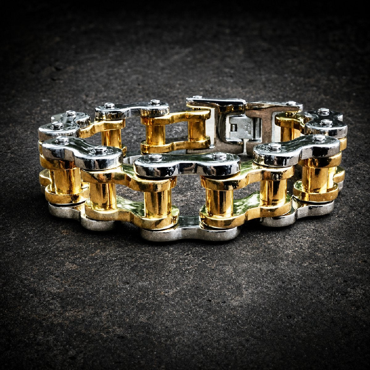 Road King Chainmail — Two-Tone Motorcycle Chain Bracelet · 160 grams - 316L stainless steel unisex jewelry, two tone motor…