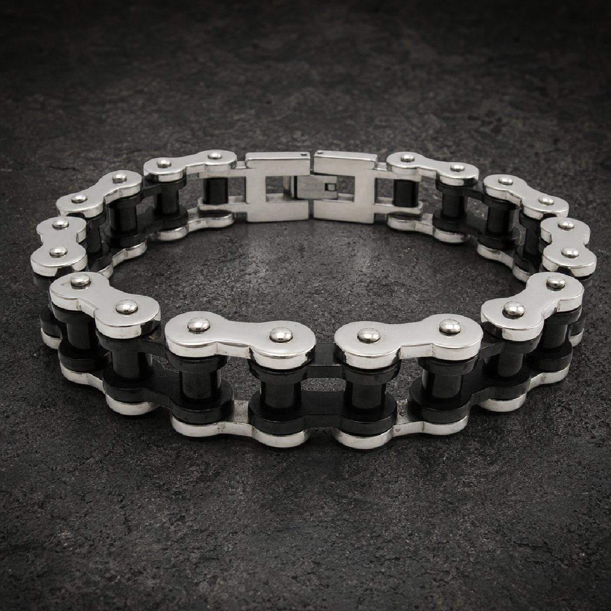 Road King's Chain — Two-Tone Biker Chain 9" Bracelet