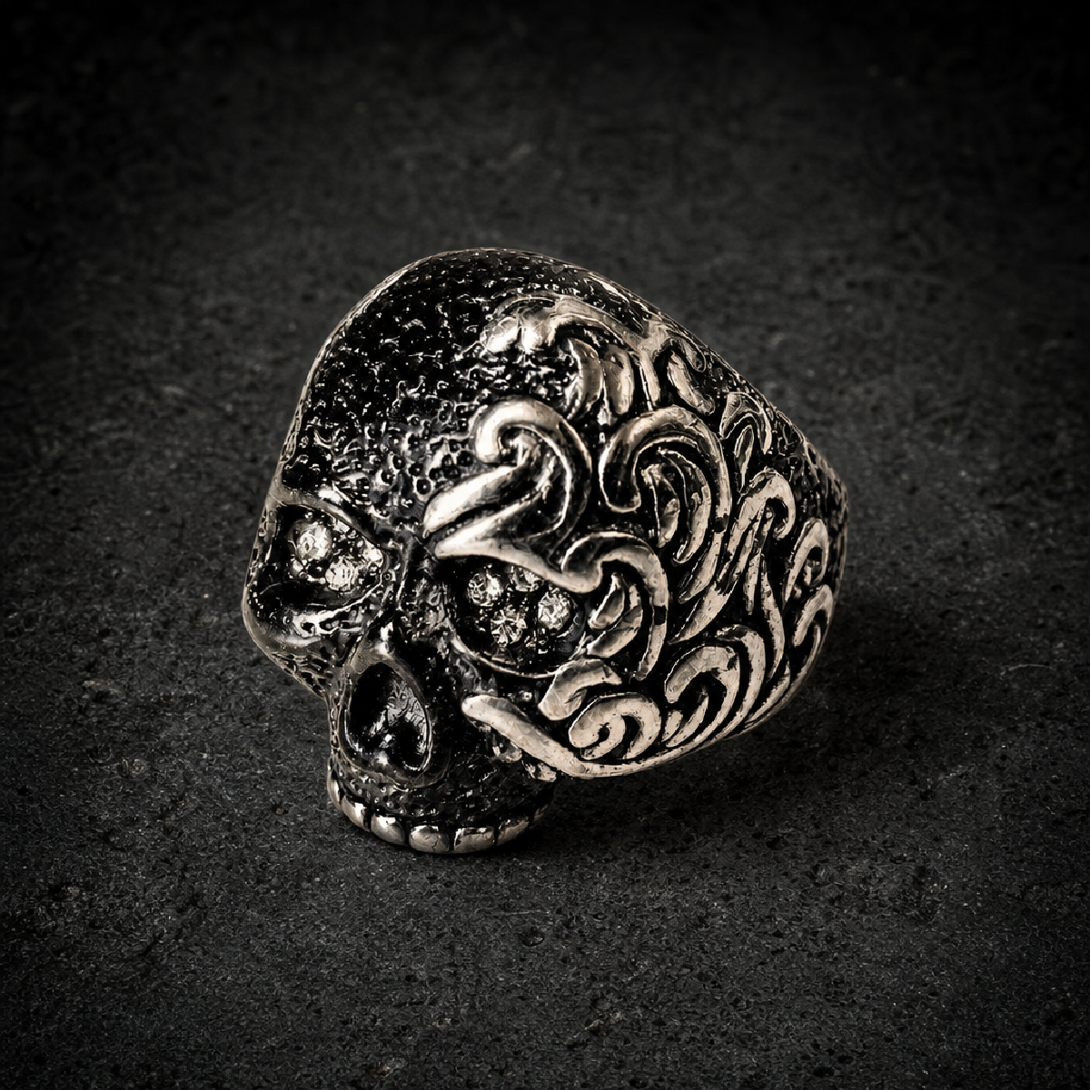 Rock 'N Roll Fantasy - Solid Back Steel Ring - 316L stainless steel unisex jewelry (R0369)