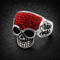 Rosso Cráneo Luxe Luxury Red Skull Ring w/ CZ Stones (#R0449)