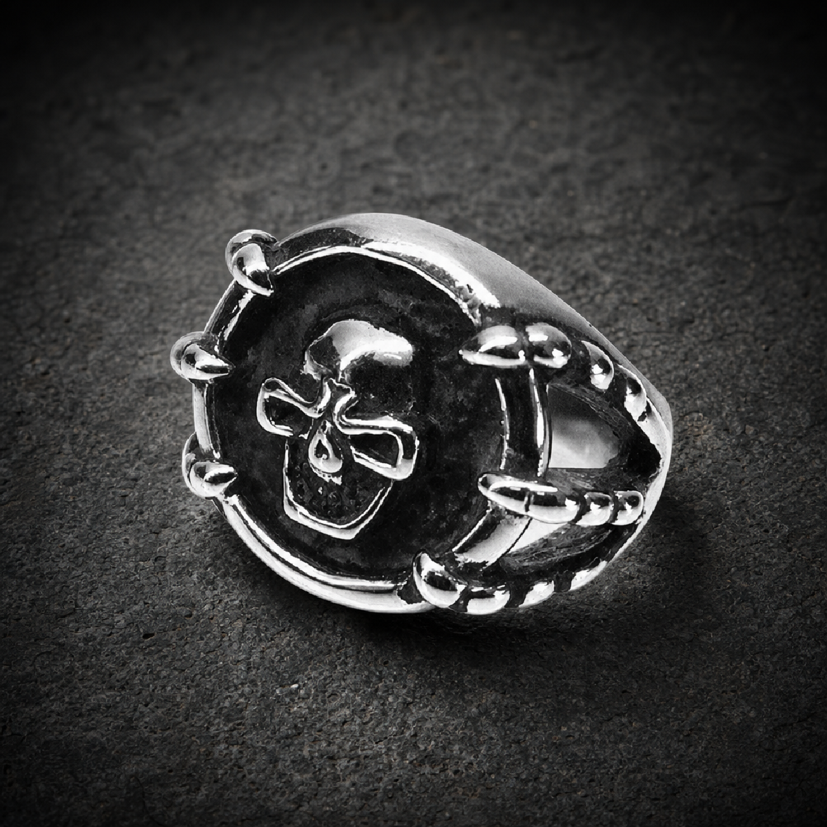 Round Skull Ring /Dragon Claws - 316L stainless steel unisex jewelry (4026SJ06)