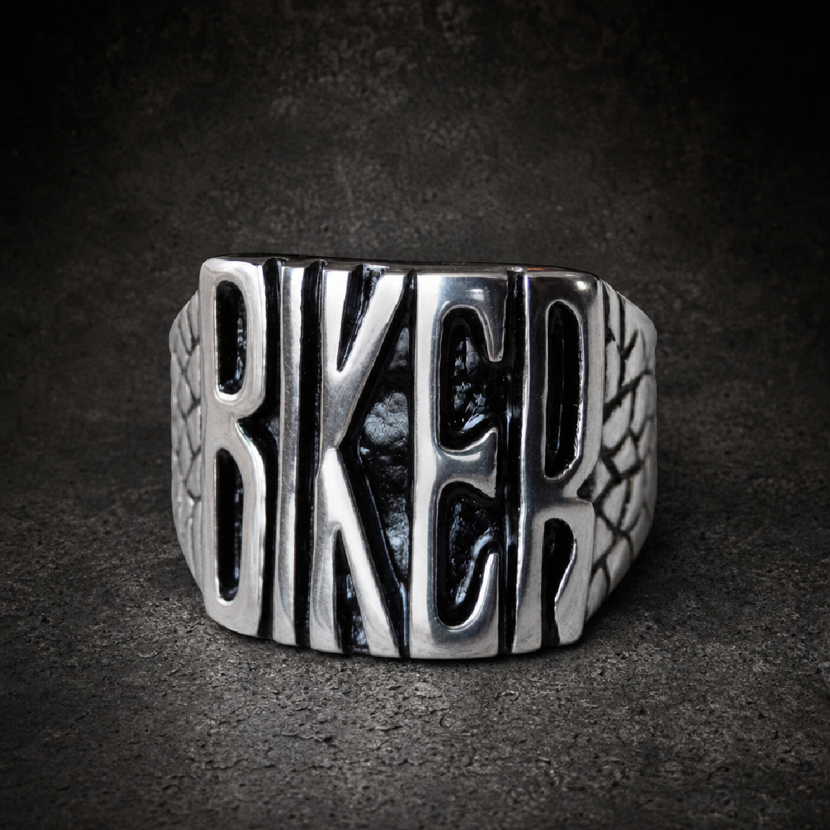 Rugged Biker Ring | Stainless Steel Ring #587 – Tough as Nails - 316L stainless steel unisex jewelry (R0721)