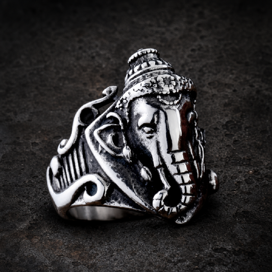 Sacred Elephant - Stainless Steel Ring - 316L stainless steel unisex jewelry (R0591)