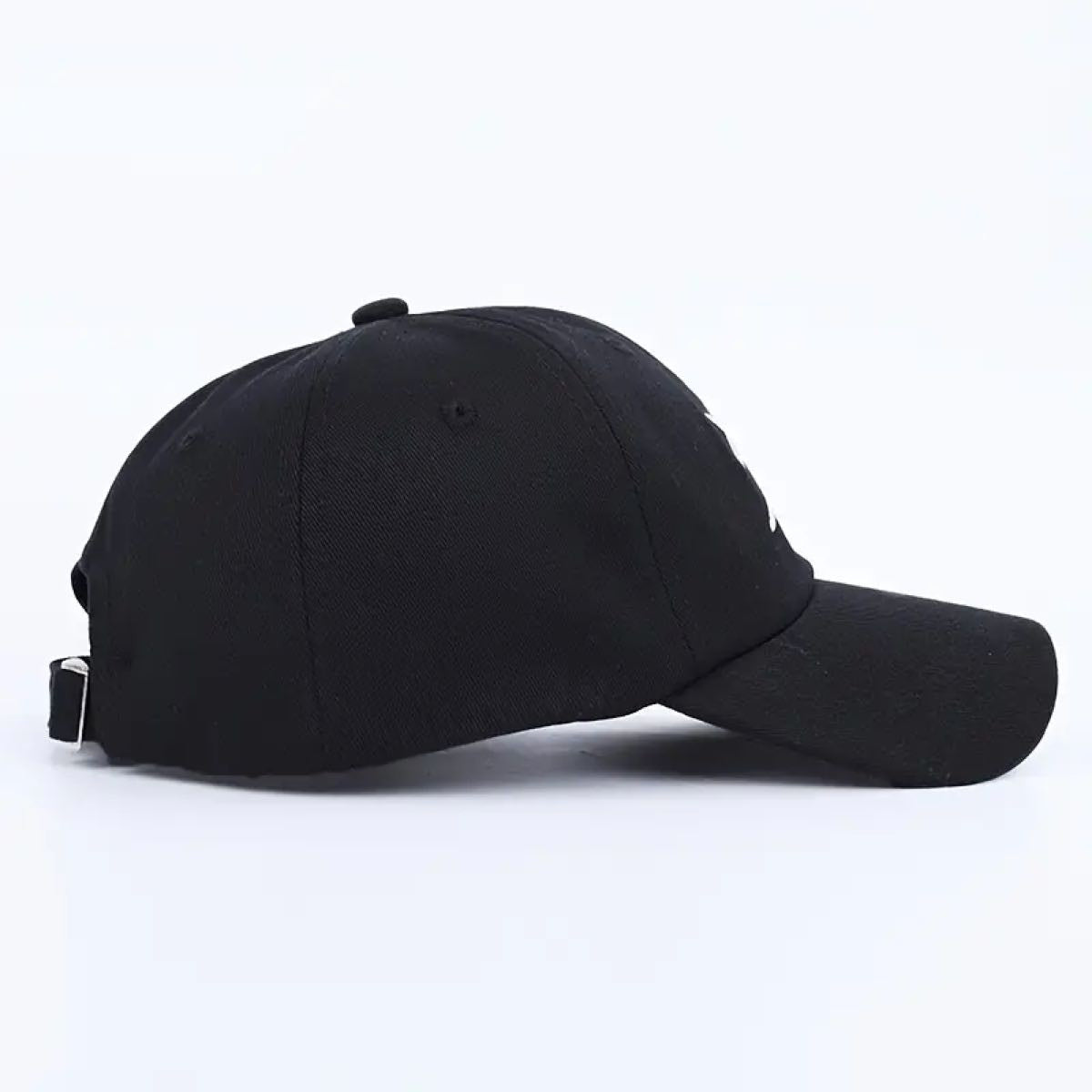 sad face black baseball cap - right side