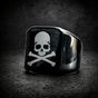 Secret Society - Black Skull & Bones Skull Ring (#R0697)