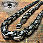 24" Black & Stainless Steel Necklace & Bracelet Combo (#set003)