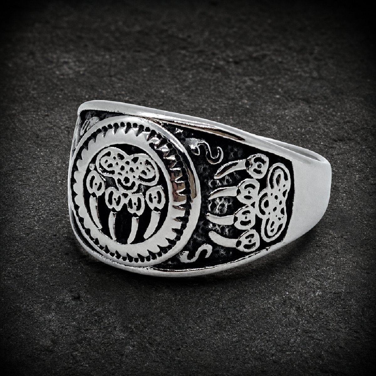Silver Legend 'Bear Claw' Ring - 316L stainless steel unisex jewelry (R0793)