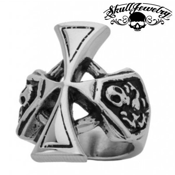 Saint George Cross with Skeletons Ring