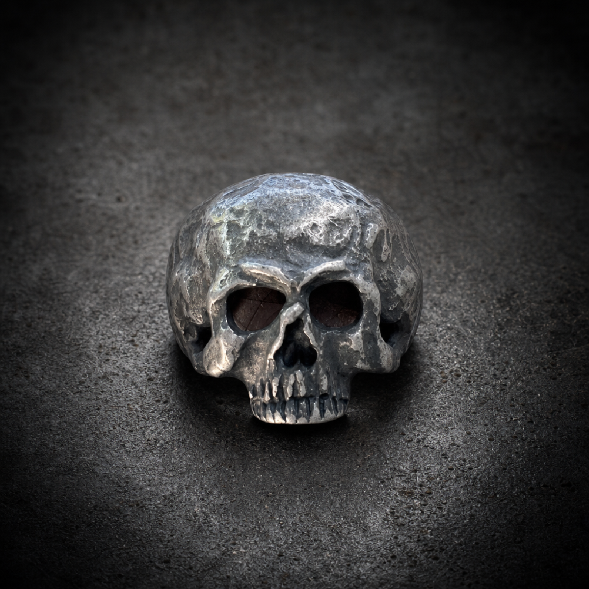 Skolljarnhamarr (Old Norse for "Skull-Iron") Skull Ring - 316L stainless steel unisex jewelry (R0766)