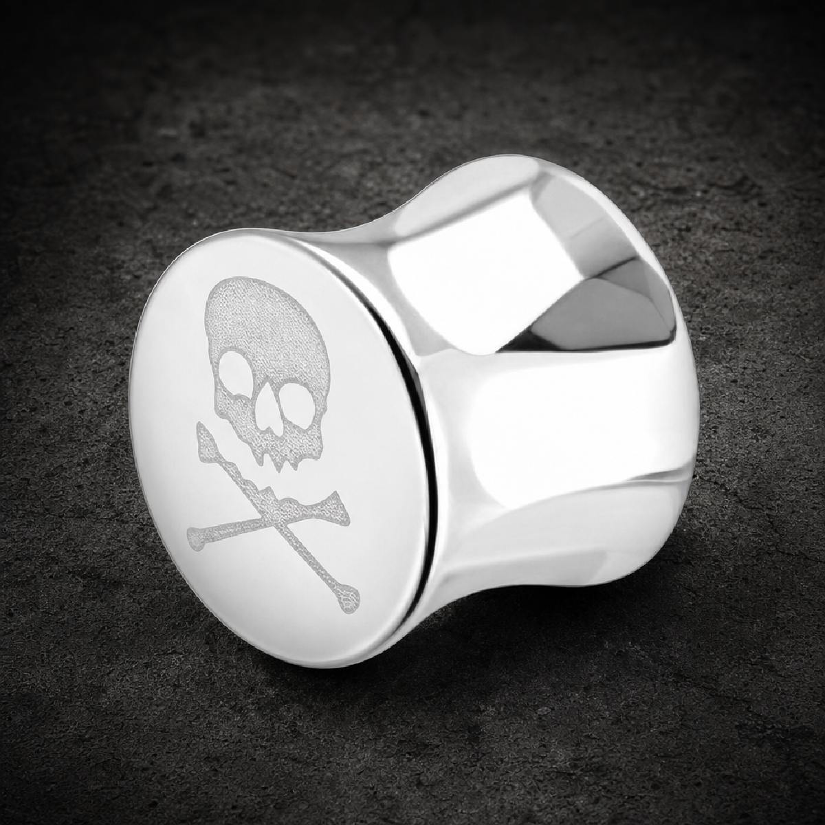 Skull & Crossbones Double Flared Screw Fit Ear Plug Flesh Stretcher Tunnel Expander - body jewelry 316L stainless steel un…