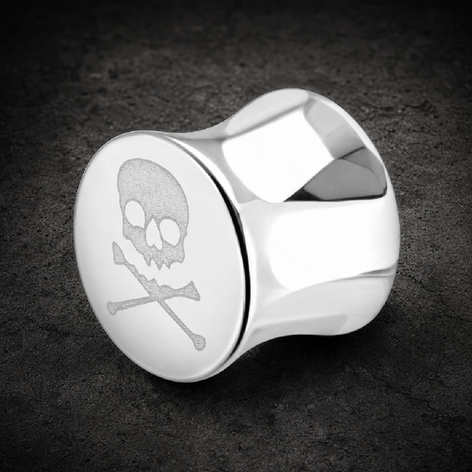 Skull & Crossbones Double Flared Screw Fit Ear Plug Flesh Stretcher Tunnel Expander - body jewelry 316L stainless steel un…