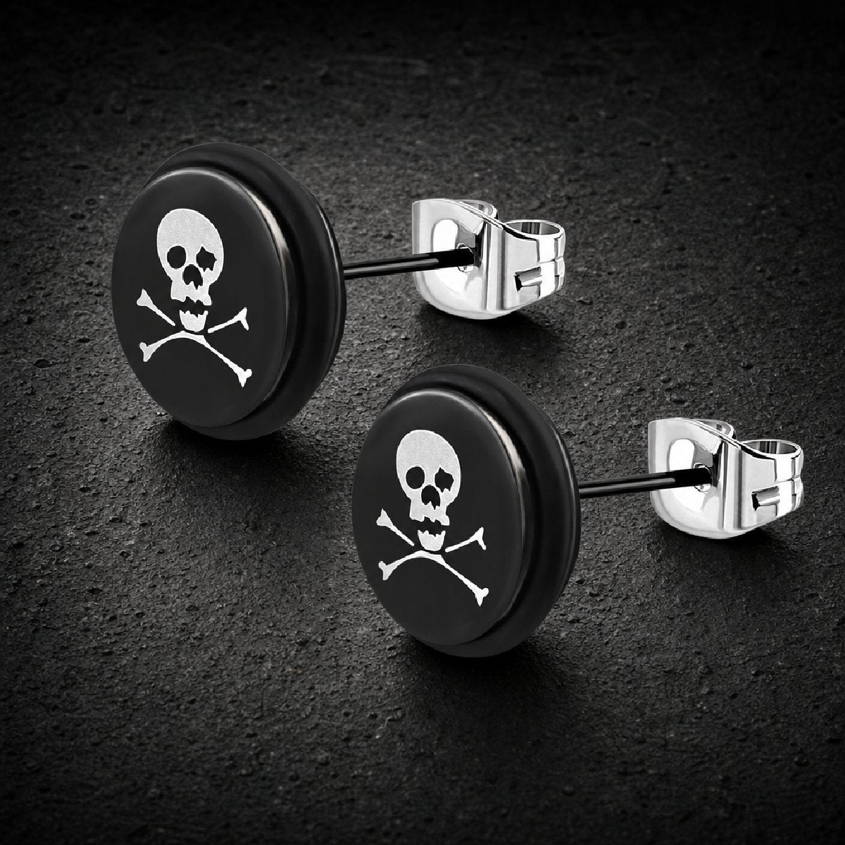 Skull & Crossbones Stud Earrings (#c473)
