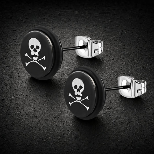 Skull & Crossbones Stud Earrings (#c473)