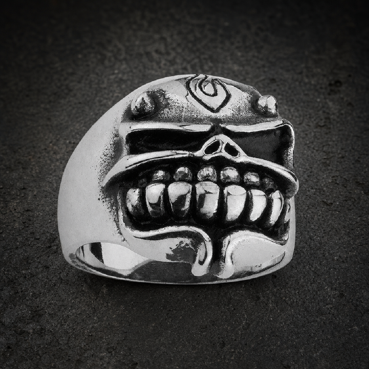 Skull Enforcer Skull Ring - 316L stainless steel unisex jewelry (R0373)