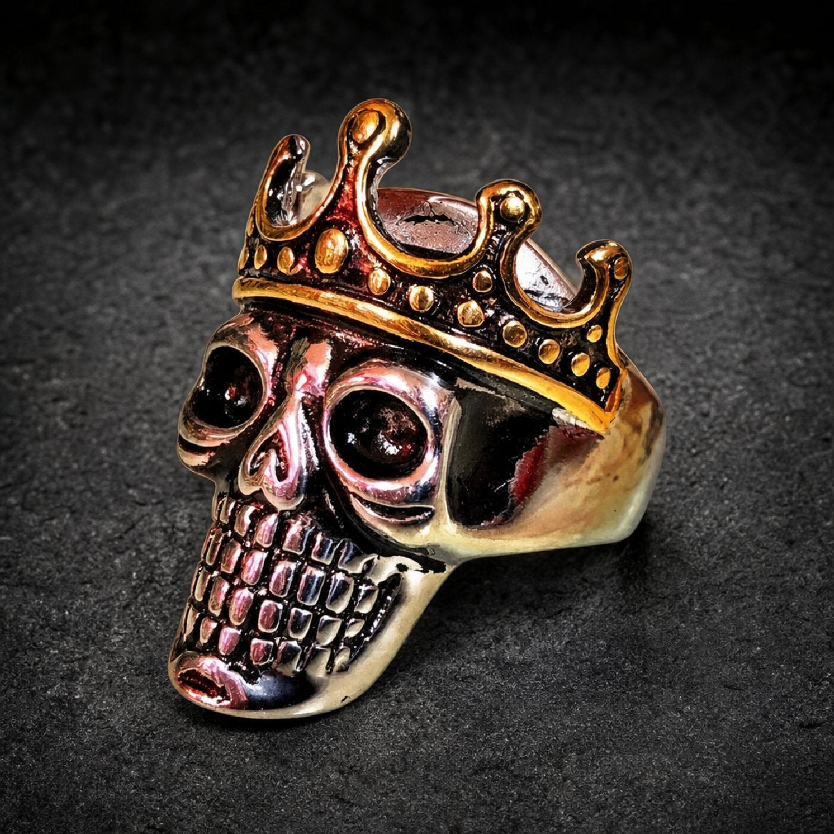 Skull King's Reign — Crowned Skull Ring - 316L stainless steel unisex jewelry, 316l stainless steel skull ring, crowned sk…