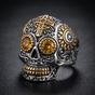 Aztec Sun Skull Ring (#R0207)