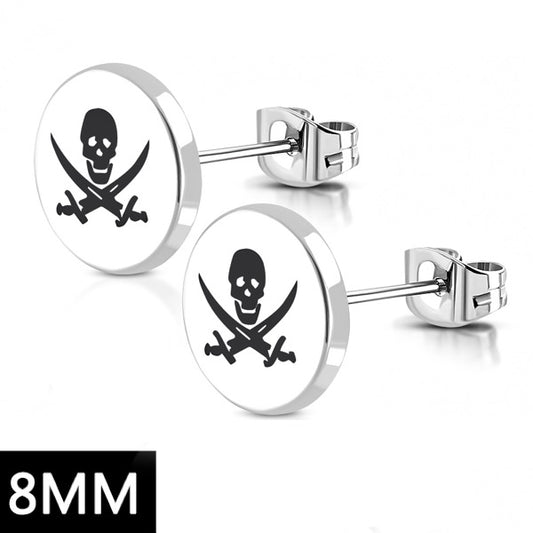 Pirate Skull N' Swords Earrings (#coe004)