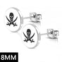 Pirate Skull N' Swords Earrings (#e068)