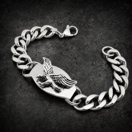 Sky Hunter's Fury — Eagle 9.5" Bracelet · 67 grams