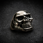 Small 'Back in Black' Stainless Steel Skull Ring (#R0692)