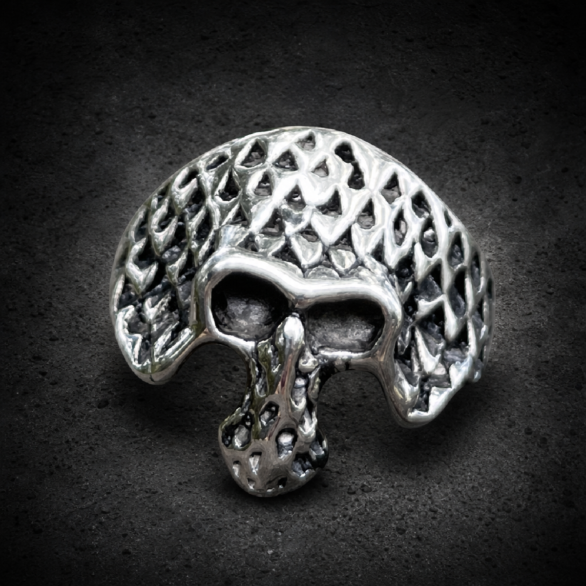 Snakeskin Cowboy Skull Ring - 316L stainless steel unisex jewelry (R0334)