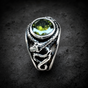 Soldier Of Fortune Green Stone & Snake Ring (#R0454)