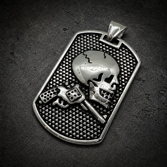 Son of a Gun - Skull & Gun DogTag Pendant (#r0010)