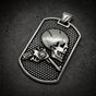 Son of a Gun - Skull & Gun DogTag Pendant (#P895)