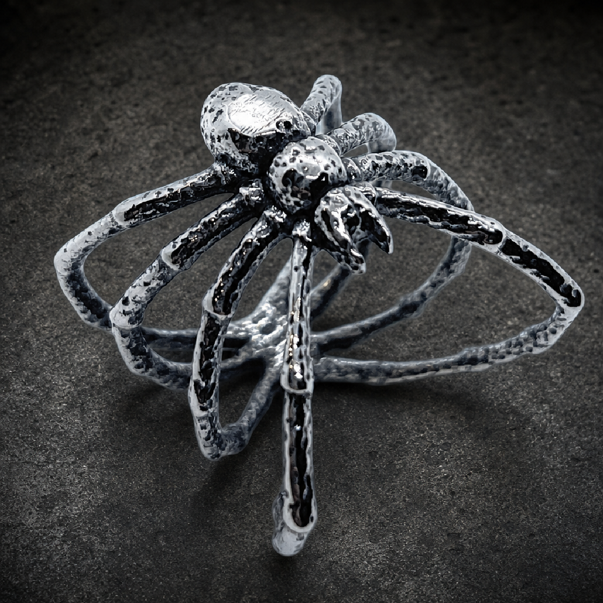 Spider's Touch Ring - 316L stainless steel unisex jewelry (R0765)