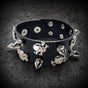 Spiky Skulls Leather Bracelet (#B0065)