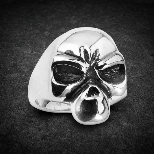 Stainless Steel Alien Skull Ring - 316L stainless steel unisex jewelry (R0340)