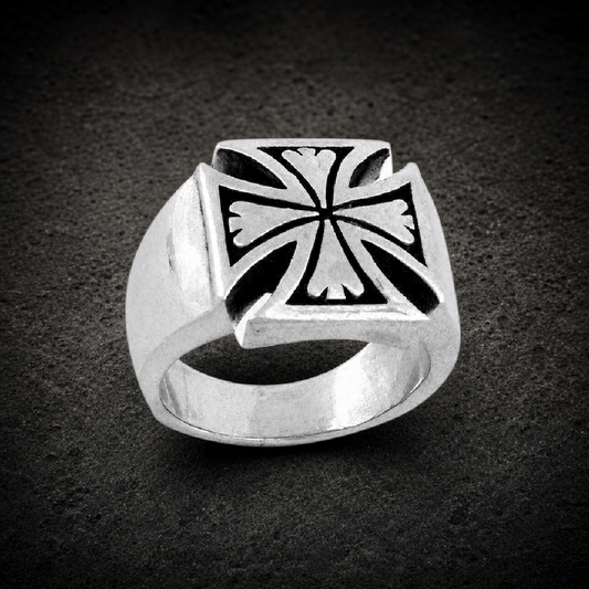 Stainless Steel Iron Cross - ring 316L stainless steel unisex jewelry (R0335)