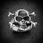 Stainless Steel Skull Ring with Crossed Bones (#R0407)