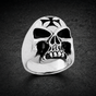 Stainless Steel Skull Ring With Iron Cross on Forehead (#R0348)