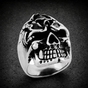 Stainless Steel Skull Ring with Skull on forehead (#R0314)