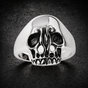 Stainless Steel Smooth Forehead Skull Ring (#R0317)