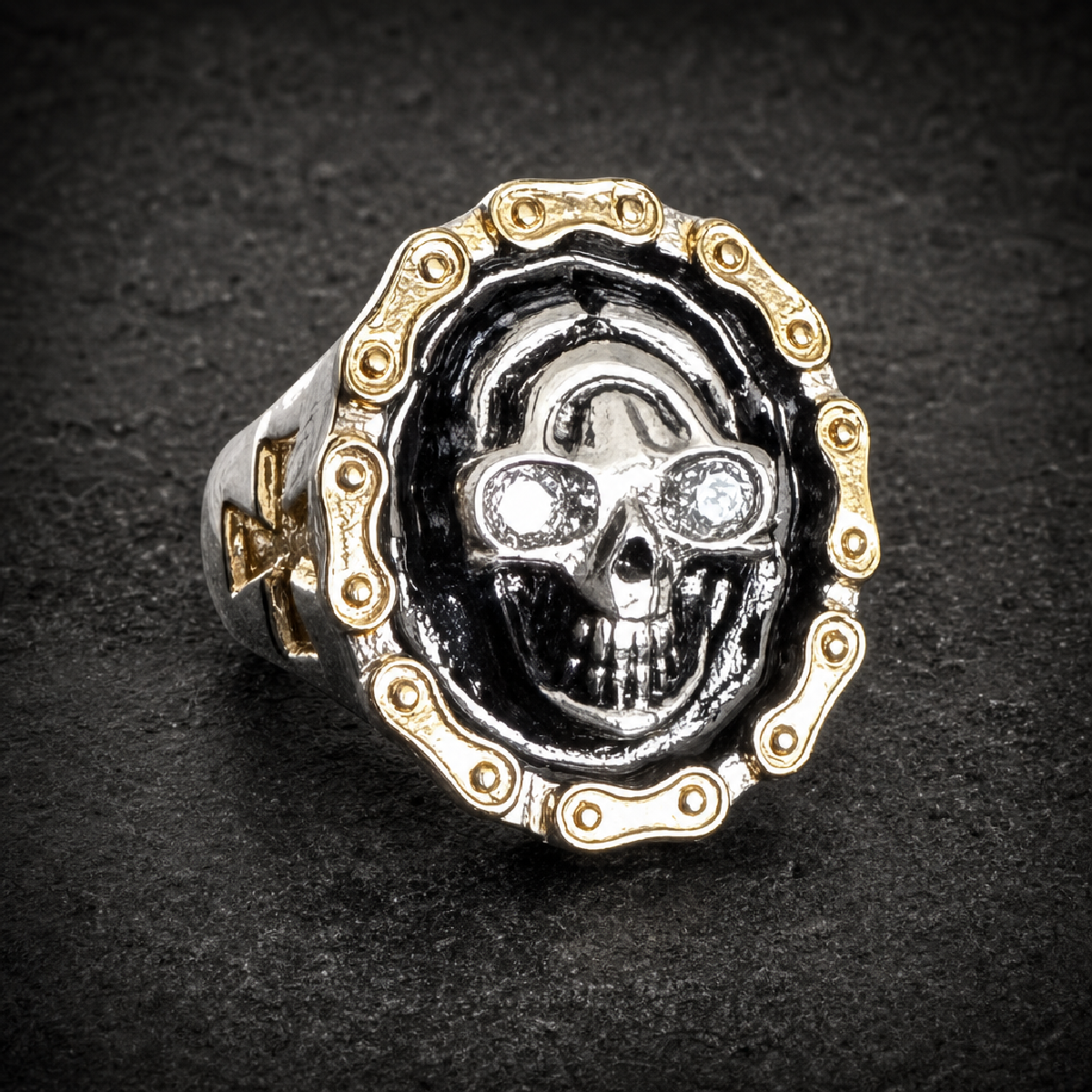 Steel Vengeance Skull Ring - 316L stainless steel unisex jewelry (R0519)