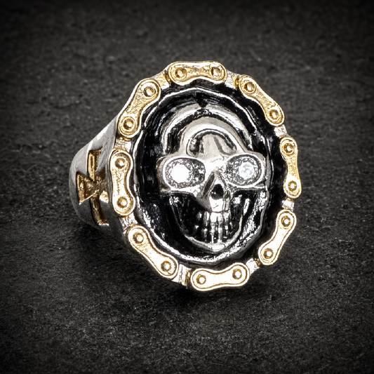 Steel Vengeance Skull Ring - 316L stainless steel unisex jewelry (R0519)