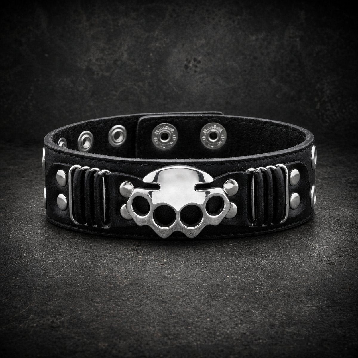 Street Fighting Man - Knuckles Leather Bracelet (#ba035)