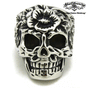 Sugar Skull - Ring with Flower on Forehead aka Día de Muertos anillo (#658)