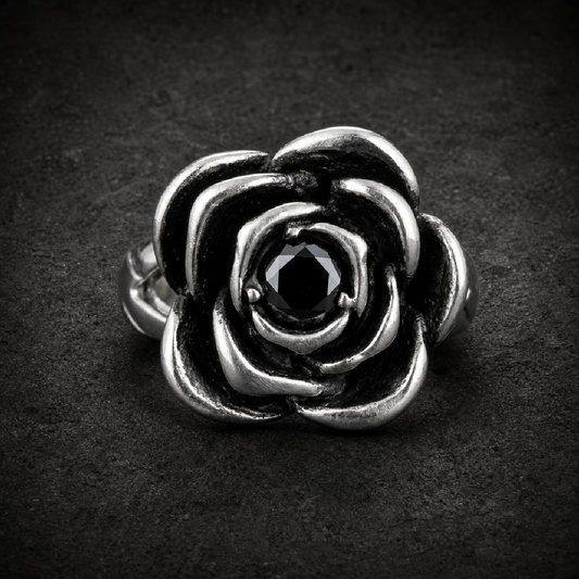 Sweet Child O' Mine Black Rose Ring - 316L stainless steel unisex jewelry (R0605)