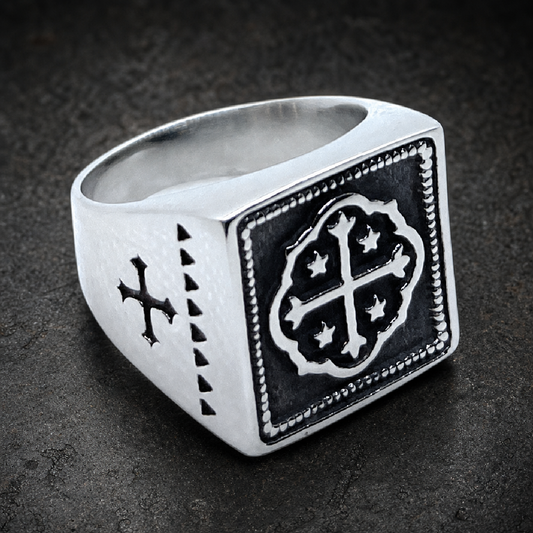 Temerario 'Fearless' Cross Ring - 316L stainless steel unisex jewelry (R0835)
