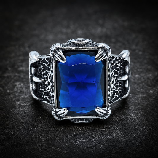 The BLOOD TEMPLARS' BLUE RING - an Emblem of Authority and Power - 316L stainless steel unisex jewelry (R0616)
